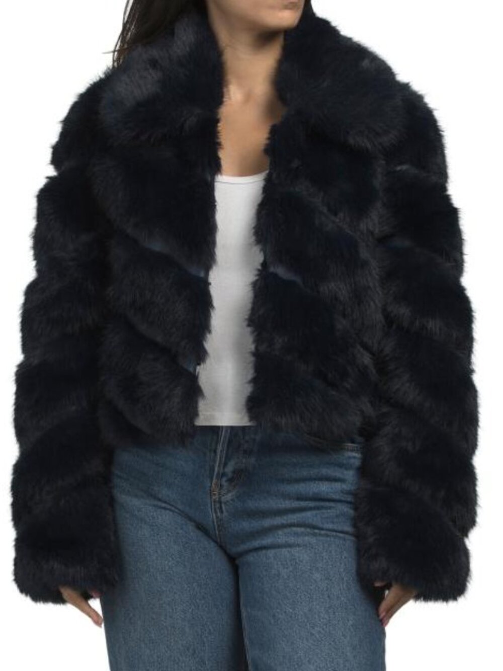 AVEC LES FILLES Cropped Diagonal Paneled Jacket